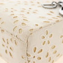 Christian Dior Lady Dior Hand Bag Canvas 2way White Silver Auth BA16979V-16