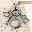 Christian Dior Lady Dior Hand Bag Canvas 2way White Silver Auth BA16979V-19