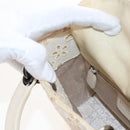Christian Dior Lady Dior Hand Bag Canvas 2way White Silver Auth BA16979V-26