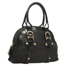 BALLY Shoulder Bag Leather Black Gold Auth BA1698-1