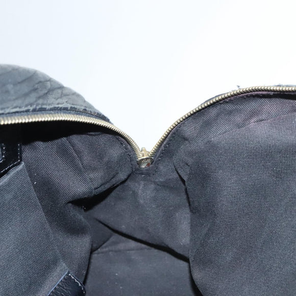 BALLY Shoulder Bag Leather Black Gold Auth BA1698