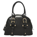 BALLY Shoulder Bag Leather Black Gold Auth BA1698-2