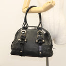 BALLY Shoulder Bag Leather Black Gold Auth BA1698-23