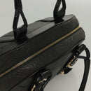 BALLY Shoulder Bag Leather Black Gold Auth BA1698-6