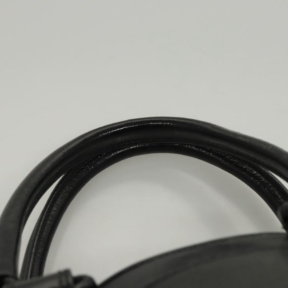 BALLY Shoulder Bag Leather Black Gold Auth BA1698