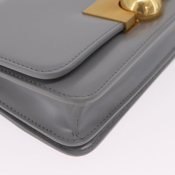 Bottega Veneta Mini The Classic Shoulder Bag Leather Gray Gold Auth BA16983V