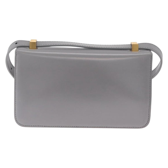 Bottega Veneta Mini The Classic Shoulder Bag Leather Gray Gold Auth BA16983V