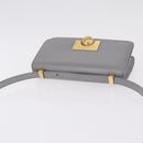 Bottega Veneta Mini The Classic Shoulder Bag Leather Gray Gold Auth BA16983V-6
