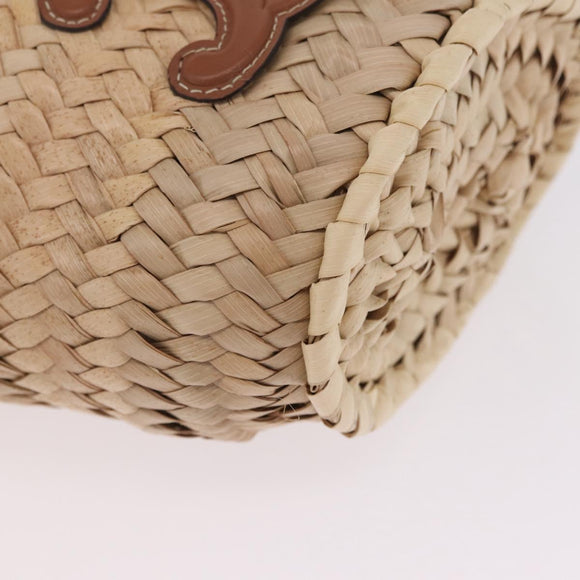 CELINE Teen Classic Panier Hand Bag Raffia Beige Brown Auth BA16985V