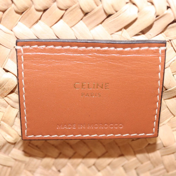 CELINE Teen Classic Panier Hand Bag Raffia Beige Brown Auth BA16985V