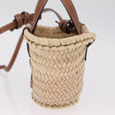 CELINE Teen Classic Panier Hand Bag Raffia Beige Brown Auth BA16985V-4