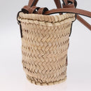 CELINE Teen Classic Panier Hand Bag Raffia Beige Brown Auth BA16985V-5