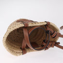 CELINE Teen Classic Panier Hand Bag Raffia Beige Brown Auth BA16985V-6