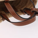 CELINE Teen Classic Panier Hand Bag Raffia Beige Brown Auth BA16985V-7