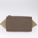 CELINE Trapeze Hand Bag Suede 2way Beige Silver Auth BA16986V-11