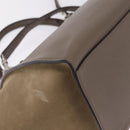 CELINE Trapeze Hand Bag Suede 2way Beige Silver Auth BA16986V-14
