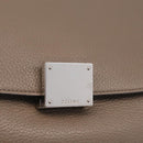 CELINE Trapeze Hand Bag Suede 2way Beige Silver Auth BA16986V-17