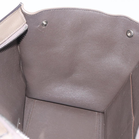 CELINE Trapeze Hand Bag Suede 2way Beige Silver Auth BA16986V