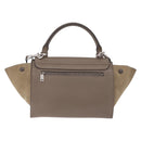 CELINE Trapeze Hand Bag Suede 2way Beige Silver Auth BA16986V-3