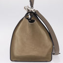 CELINE Trapeze Hand Bag Suede 2way Beige Silver Auth BA16986V-5