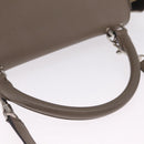 CELINE Trapeze Hand Bag Suede 2way Beige Silver Auth BA16986V-7