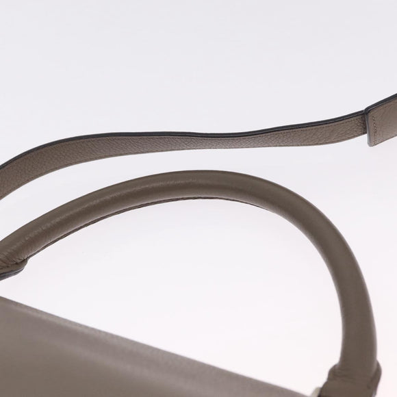 CELINE Trapeze Hand Bag Suede 2way Beige Silver Auth BA16986V