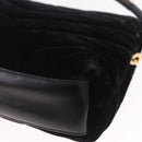 Saint Laurent Lulu Shoulder Bag Velvet Black Gold 467072 Auth BA16988V-13