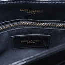 Saint Laurent Lulu Shoulder Bag Velvet Black Gold 467072 Auth BA16988V-18