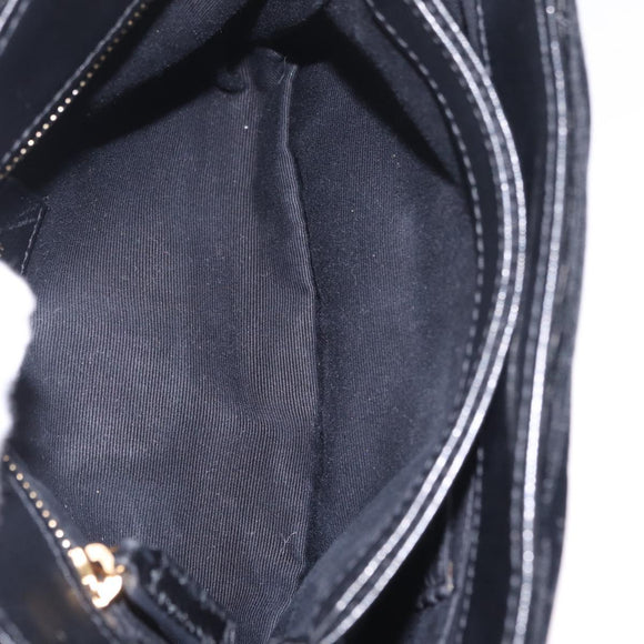 Saint Laurent Lulu Shoulder Bag Velvet Black Gold 467072 Auth BA16988V