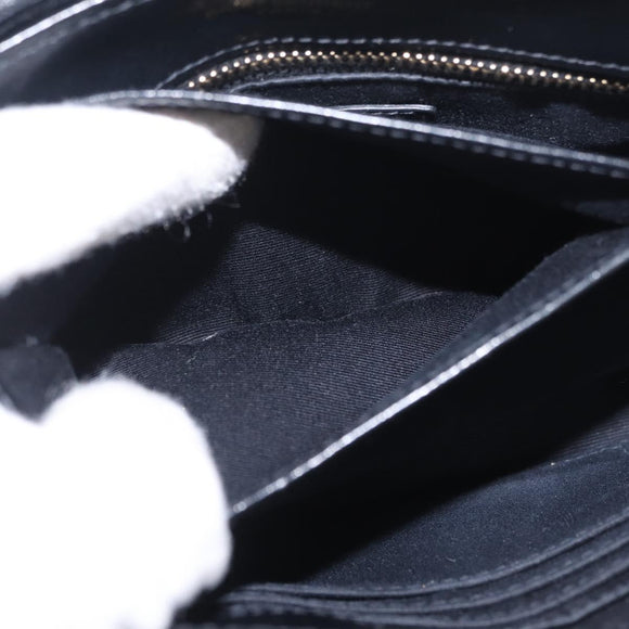 Saint Laurent Lulu Shoulder Bag Velvet Black Gold 467072 Auth BA16988V