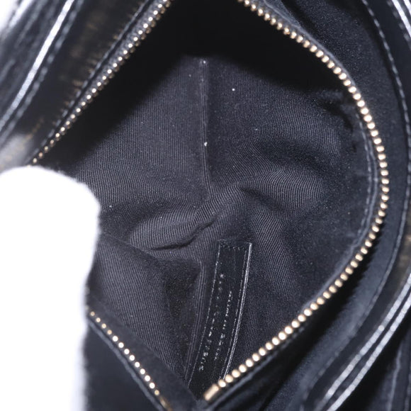 Saint Laurent Lulu Shoulder Bag Velvet Black Gold 467072 Auth BA16988V
