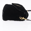 Saint Laurent Lulu Shoulder Bag Velvet Black Gold 467072 Auth BA16988V-4