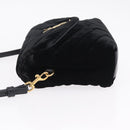 Saint Laurent Lulu Shoulder Bag Velvet Black Gold 467072 Auth BA16988V-5