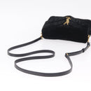 Saint Laurent Lulu Shoulder Bag Velvet Black Gold 467072 Auth BA16988V-7