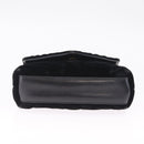 Saint Laurent Lulu Shoulder Bag Velvet Black Gold 467072 Auth BA16988V-9