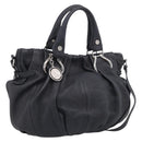 CELINE Pillow Small Hand Bag Leather 2way Black Silver Auth BA16996A-1