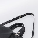 CELINE Pillow Small Hand Bag Leather 2way Black Silver Auth BA16996A-10