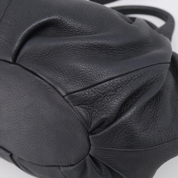 CELINE Pillow Small Hand Bag Leather 2way Black Silver Auth BA16996A