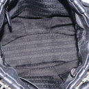 CELINE Pillow Small Hand Bag Leather 2way Black Silver Auth BA16996A-18