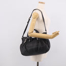 CELINE Pillow Small Hand Bag Leather 2way Black Silver Auth BA16996A-24