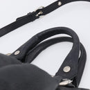 CELINE Pillow Small Hand Bag Leather 2way Black Silver Auth BA16996A-8