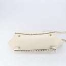 Valentino Rock Studs Hand Bag Leather 2way White Gold Auth BA16999A-11