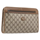 GUCCI GG Supreme Clutch Bag PVC Beige Gold 97 01 037 Auth BA17000-1