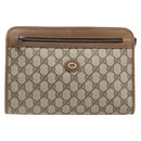 GUCCI GG Supreme Clutch Bag PVC Beige Gold 97 01 037 Auth BA17000-2
