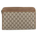 GUCCI GG Supreme Clutch Bag PVC Beige Gold 97 01 037 Auth BA17000-3