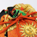 Gianni Versace Purse Pouch Canvas Orange Gold Auth BA17003A-12