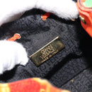 Gianni Versace Purse Pouch Canvas Orange Gold Auth BA17003A-14