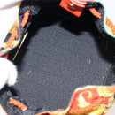 Gianni Versace Purse Pouch Canvas Orange Gold Auth BA17003A-15