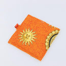 Gianni Versace Purse Pouch Canvas Orange Gold Auth BA17003A-20