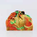 Gianni Versace Purse Pouch Canvas Orange Gold Auth BA17003A-4
